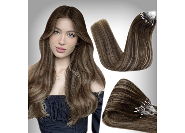 Extensii Microring Russian Hair Balayage #4/8/4